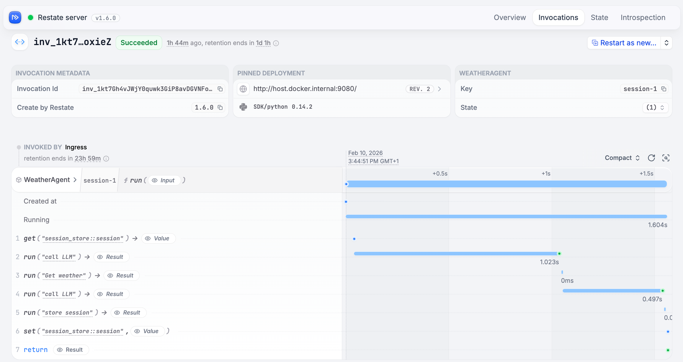 Restate journal in the UI